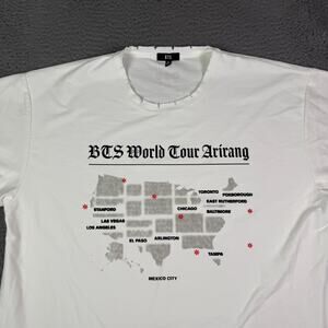 BTS Arirang World Tour 2026 Tampa T-shirt Mens XL White Short Sleeve BRAND NEW